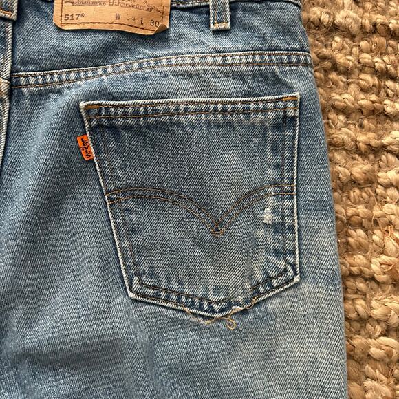 Vintage Men's Levi’s light wash 517 Bootcut Jeans – Made in USA – Size 34 - Picture 8 of 13